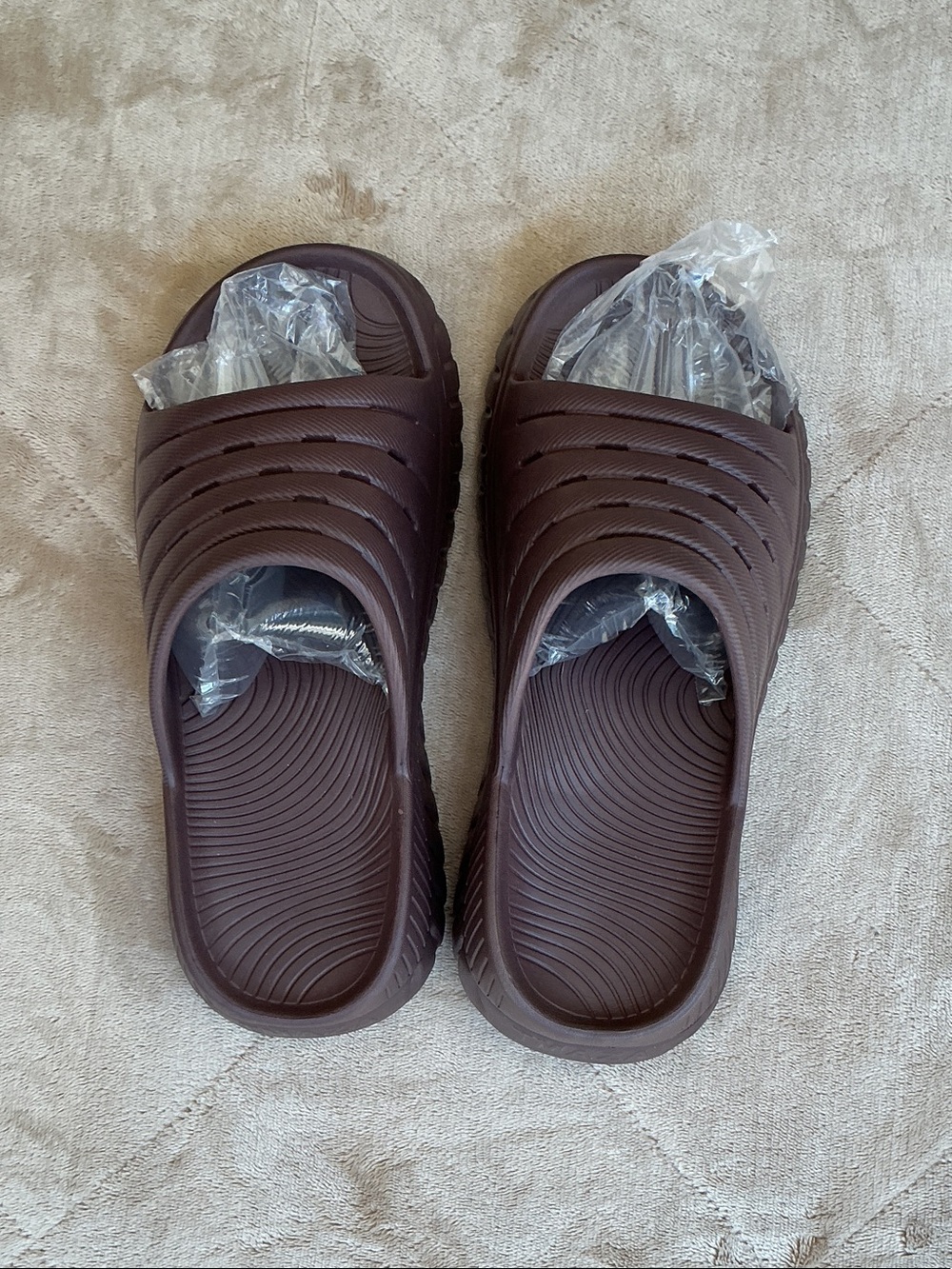 Men's Brown Slide Sandals - Comfortable Pool & Casual Slides